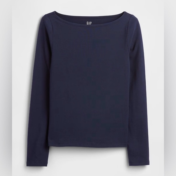 NWT | GAP Stretch Jersey Boatneck T-Shirt | Deep True Navy Blue XL | MSRP $29.99 - Picture 5 of 6